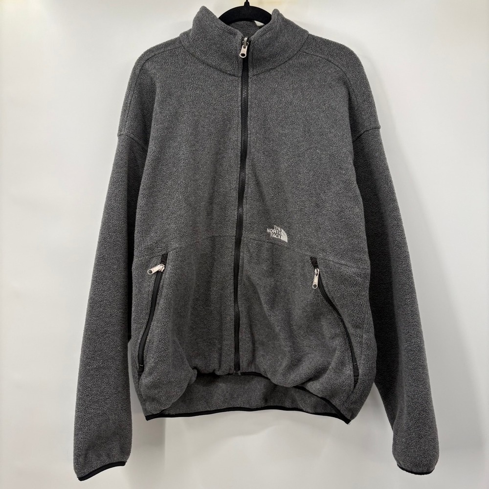 The North Face Mens Size XL Gray Full Zip Fleece Jacket Pit Zips